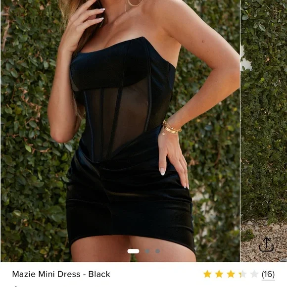 Fashion Nova Black Strapless Dress